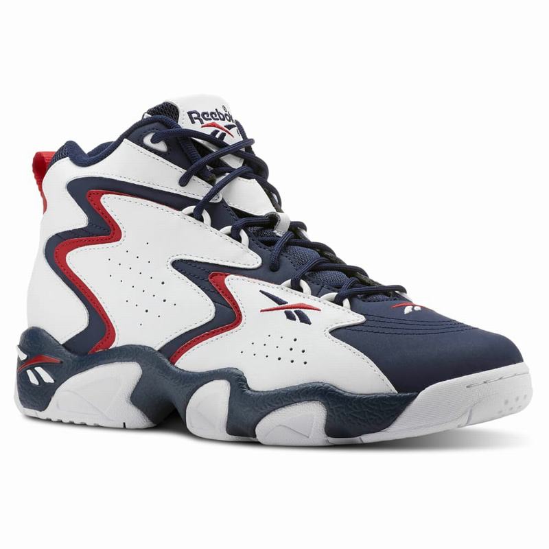 Reebok Mobius Og Mu Basketbalove Tenisky Panske - Biele/Námornícka Modrá/Červené PS9816YX